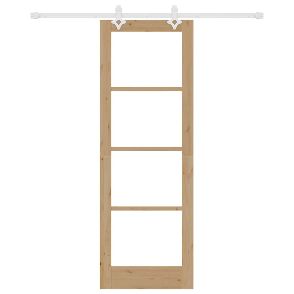 Schiebetür Braun 73,5 x 211 cm Holz und Metall