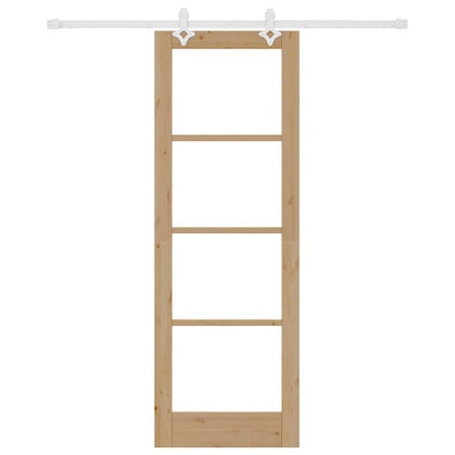 Schiebetür Braun 73,5 x 211 cm Holz und Metall