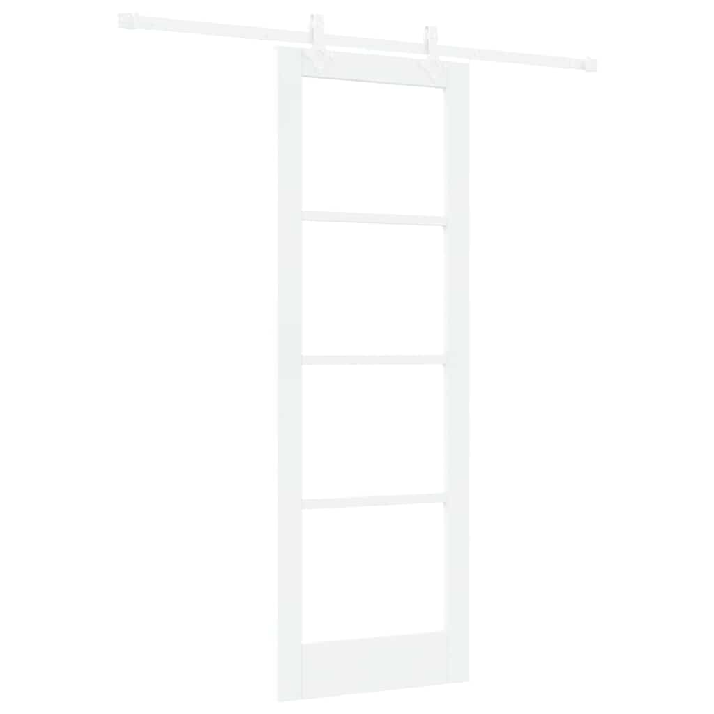 Schiebetür Weiß 73,5 x 211 cm Holz und Metall