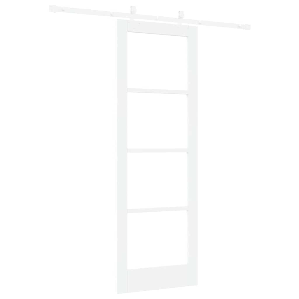 Schiebetür Weiß 73,5 x 211 cm Holz und Metall