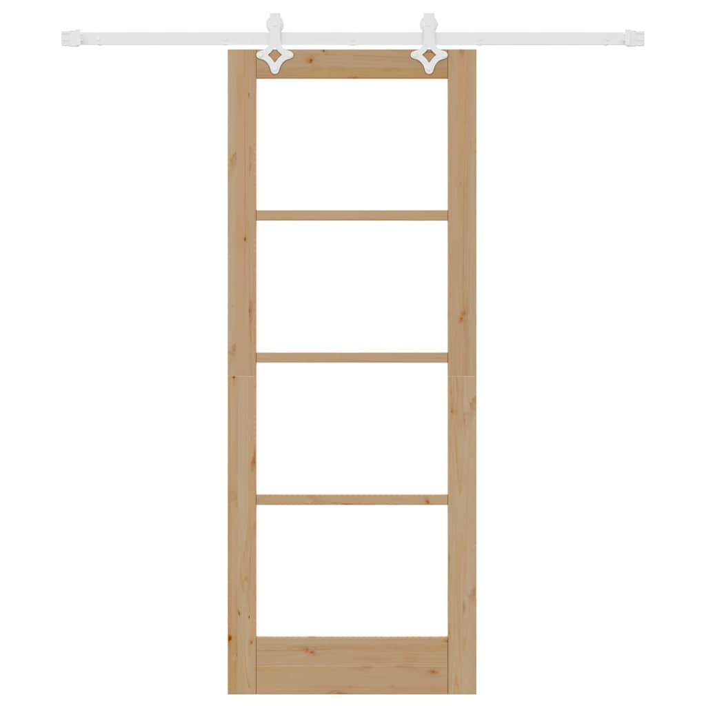 Schiebetür Braun 78 x 202 cm Holz und Metall