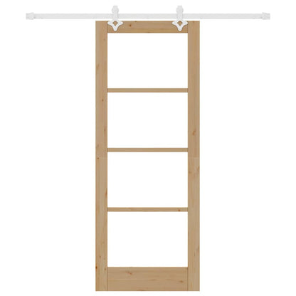 Schiebetür Braun 78 x 202 cm Holz und Metall