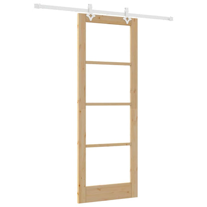 Schiebetür Braun 78 x 211 cm Holz und Metall
