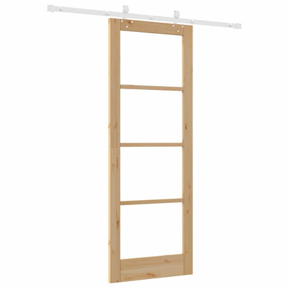 Schiebetür Braun 78 x 211 cm Holz und Metall
