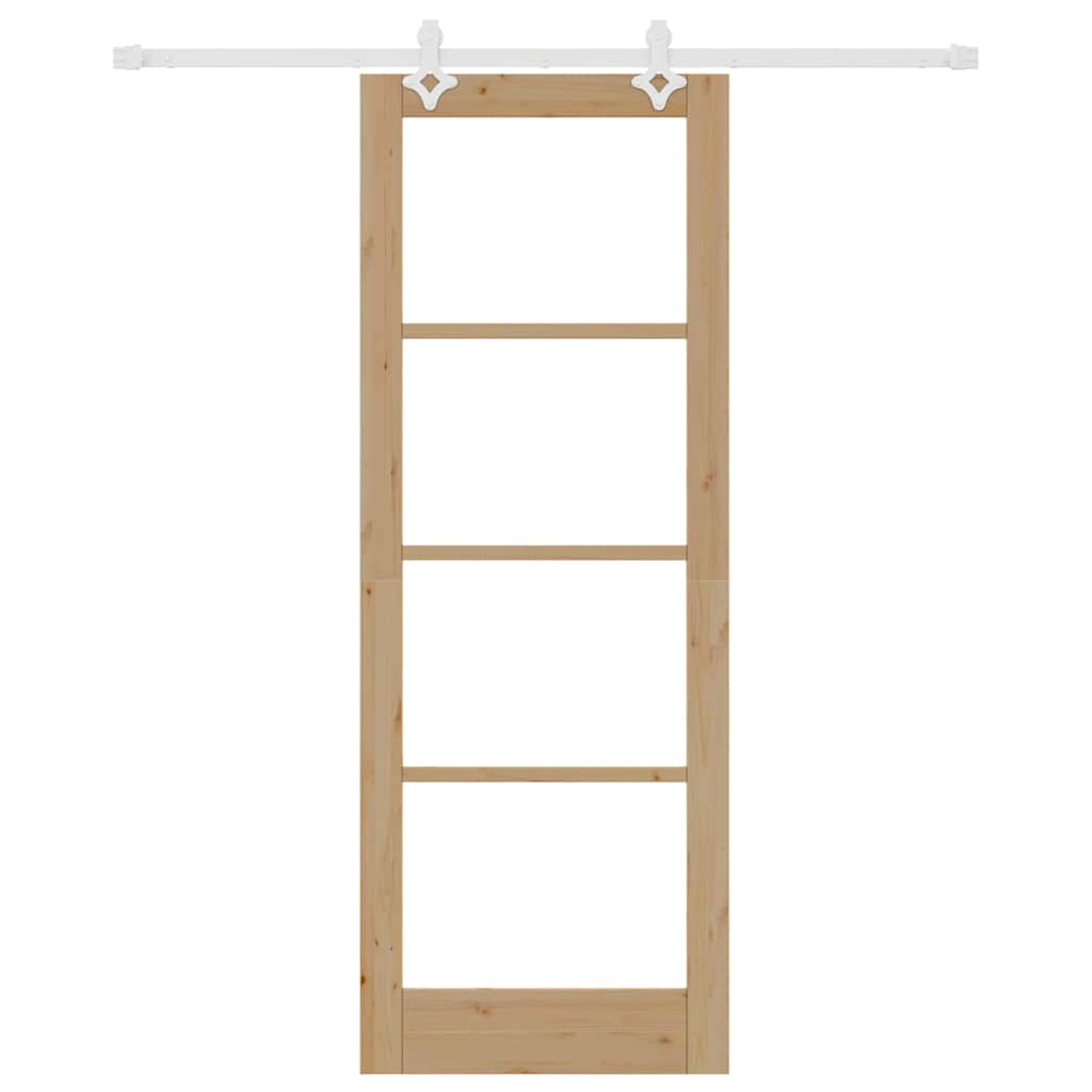 Schiebetür Braun 78 x 211 cm Holz und Metall