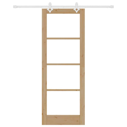 Schiebetür Braun 78 x 211 cm Holz und Metall