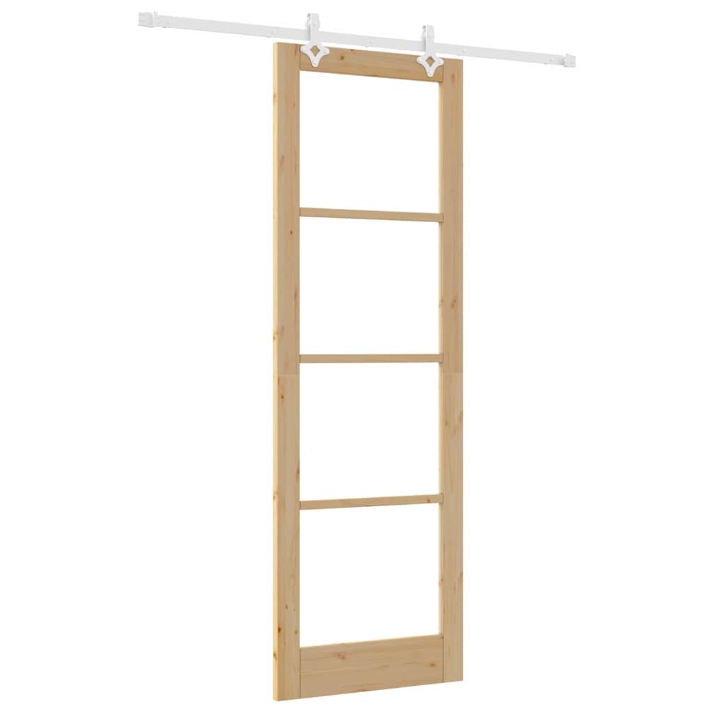 Schiebetür Braun 78 x 232 cm Holz und Metall