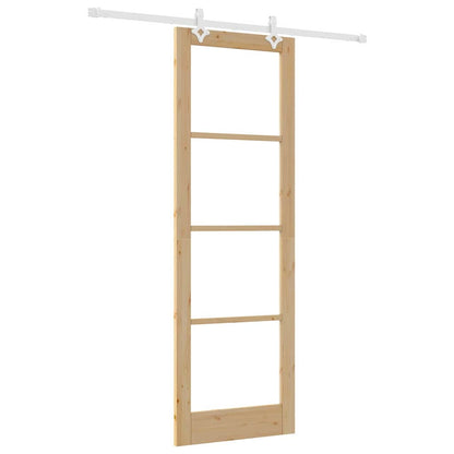 Schiebetür Braun 78 x 232 cm Holz und Metall