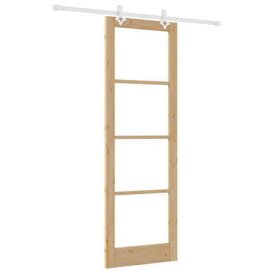 Schiebetür Braun 78 x 232 cm Holz und Metall
