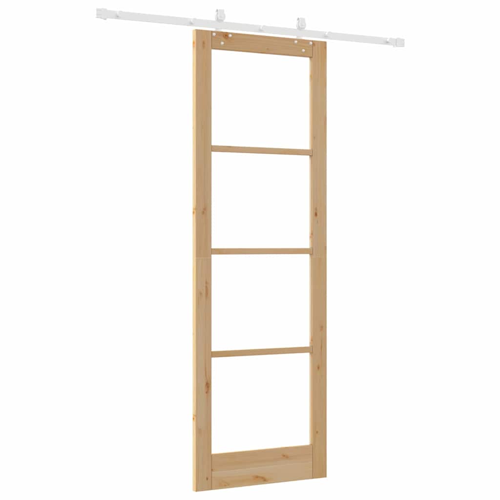 Schiebetür Braun 78 x 232 cm Holz und Metall