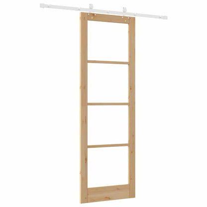 Schiebetür Braun 78 x 232 cm Holz und Metall