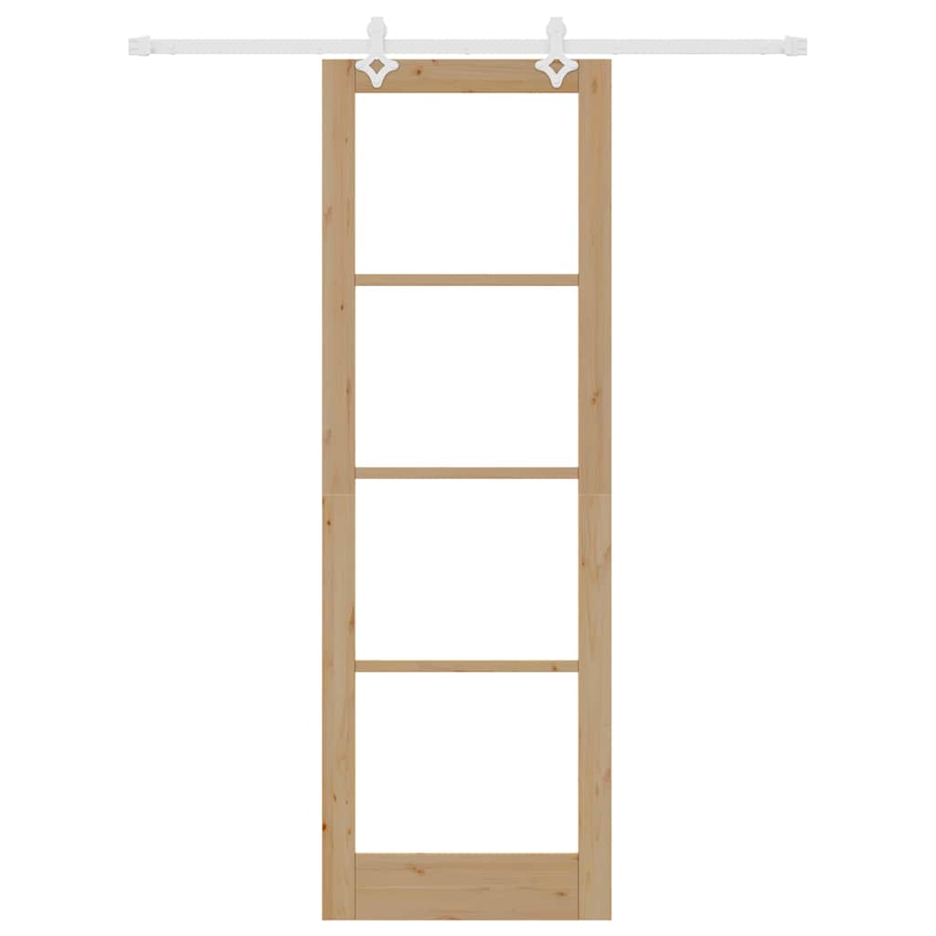 Schiebetür Braun 78 x 232 cm Holz und Metall