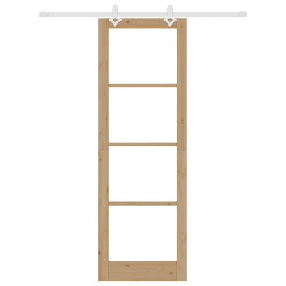 Schiebetür Braun 78 x 232 cm Holz und Metall