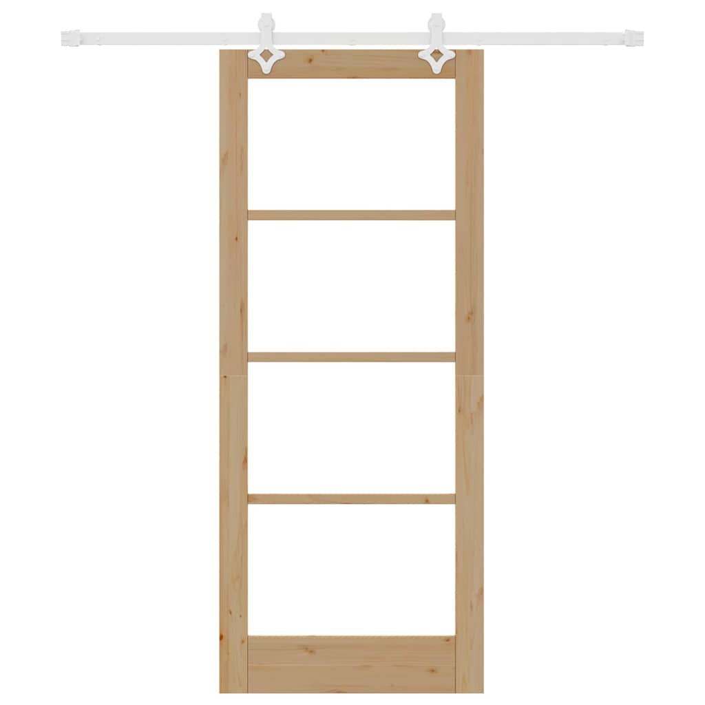 Schiebetür Braun 83 x 202 cm Holz und Metall