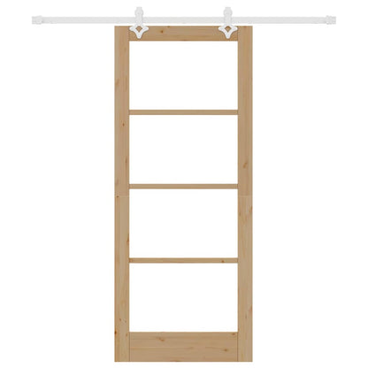 Schiebetür Braun 83 x 202 cm Holz und Metall