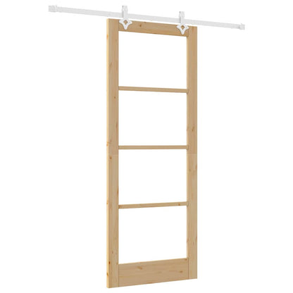 Schiebetür Braun 83 x 211 cm Holz und Metall