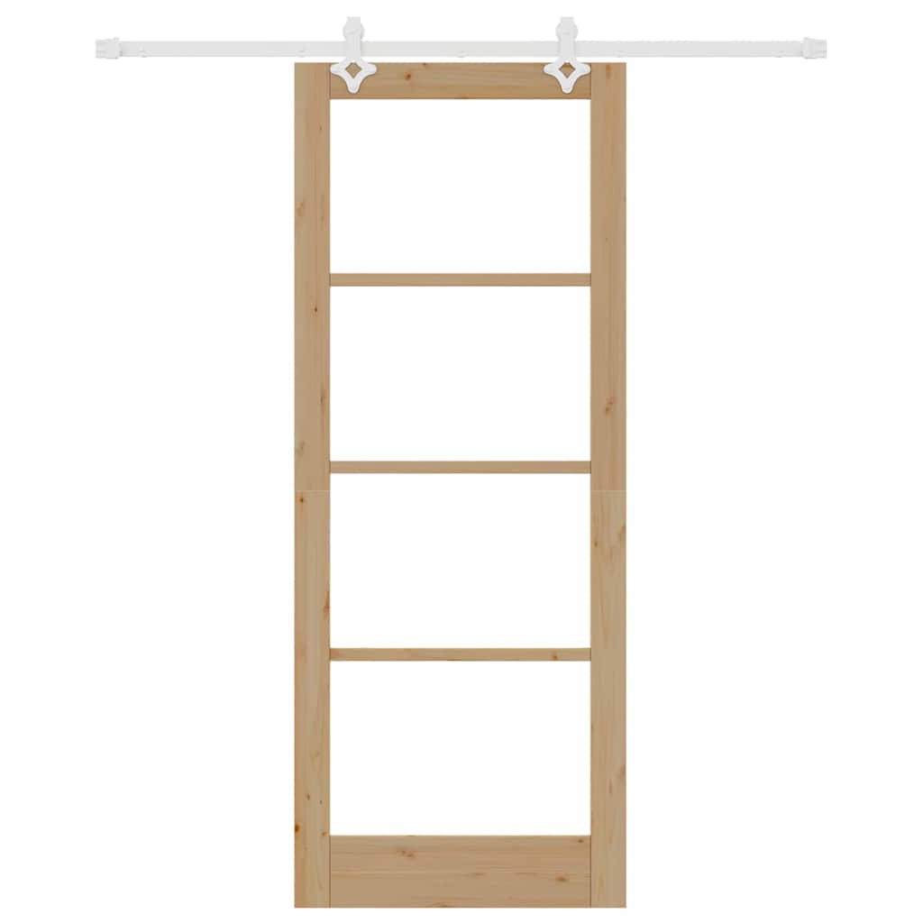 Schiebetür Braun 83 x 211 cm Holz und Metall