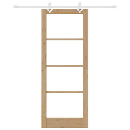 Schiebetür Braun 83 x 211 cm Holz und Metall