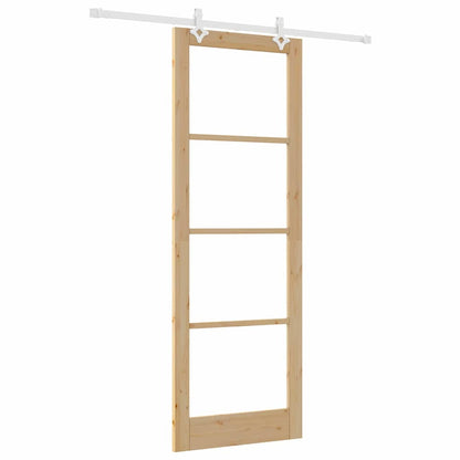Schiebetür Braun 83 x 232 cm Holz und Metall