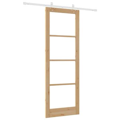 Schiebetür Braun 83 x 232 cm Holz und Metall