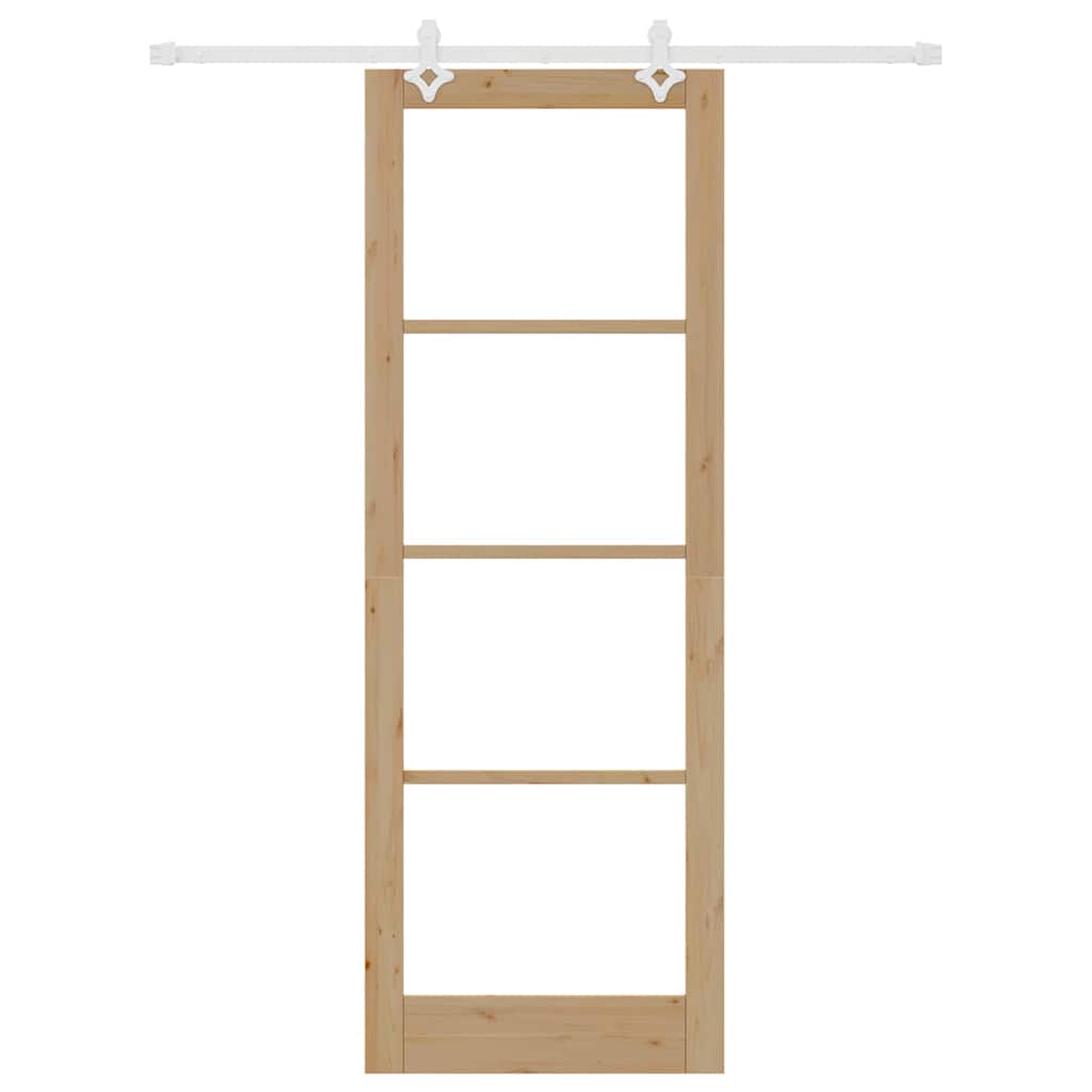 Schiebetür Braun 83 x 232 cm Holz und Metall