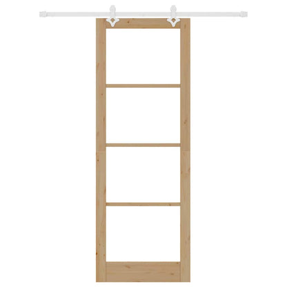 Schiebetür Braun 83 x 232 cm Holz und Metall