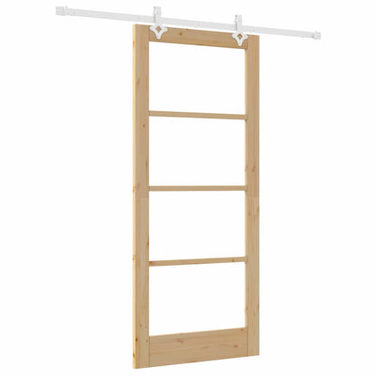 Schiebetür Braun 86 x 198,5 cm Holz und Metall