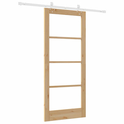 Schiebetür Braun 86 x 198,5 cm Holz und Metall