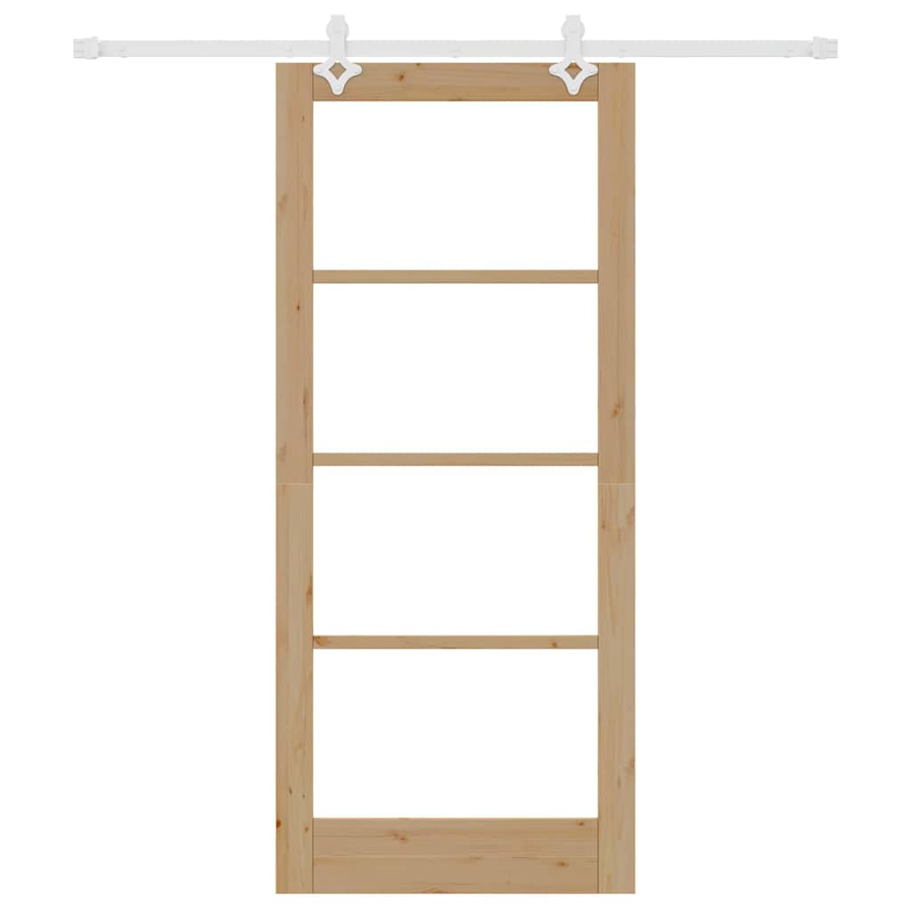 Schiebetür Braun 86 x 198,5 cm Holz und Metall