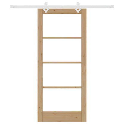 Schiebetür Braun 86 x 198,5 cm Holz und Metall