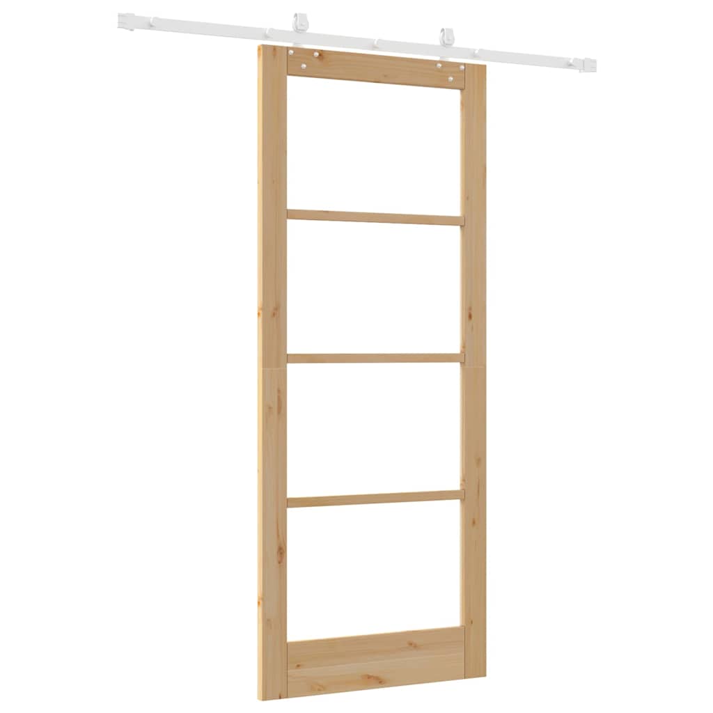 Schiebetür Braun 86 x 211 cm Holz und Metall