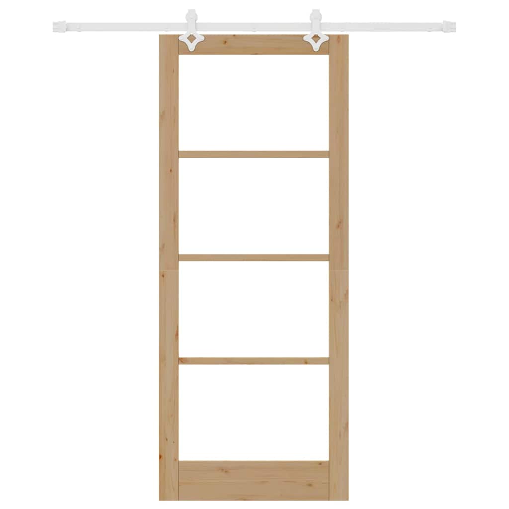 Schiebetür Braun 86 x 211 cm Holz und Metall
