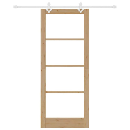 Schiebetür Braun 86 x 211 cm Holz und Metall