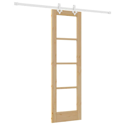 Schiebetür Braun 61 x 198,5 cm Holz und Metall