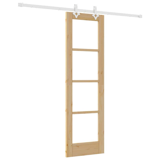 Schiebetür Braun 61 x 198,5 cm Holz und Metall