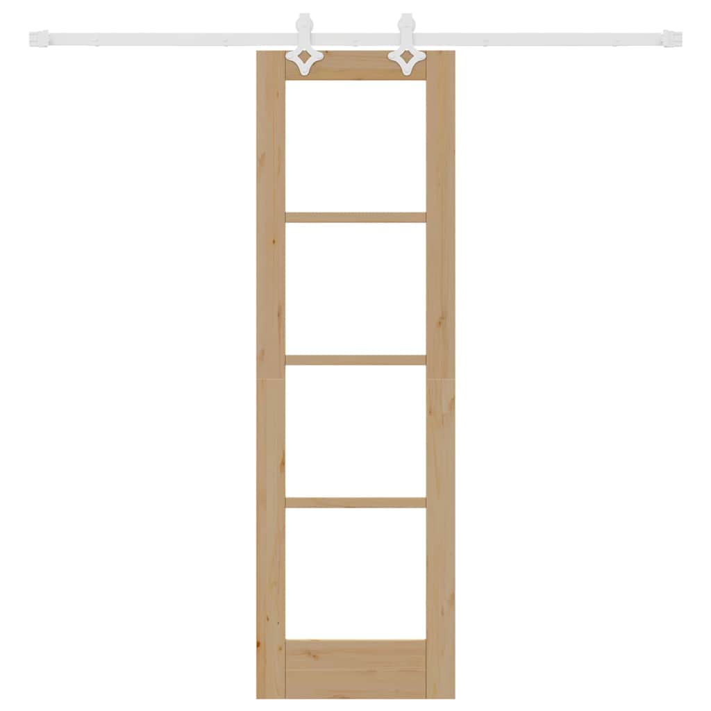 Schiebetür Braun 61 x 198,5 cm Holz und Metall
