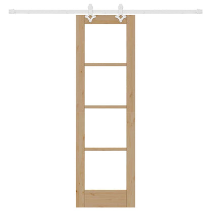 Schiebetür Braun 61 x 198,5 cm Holz und Metall