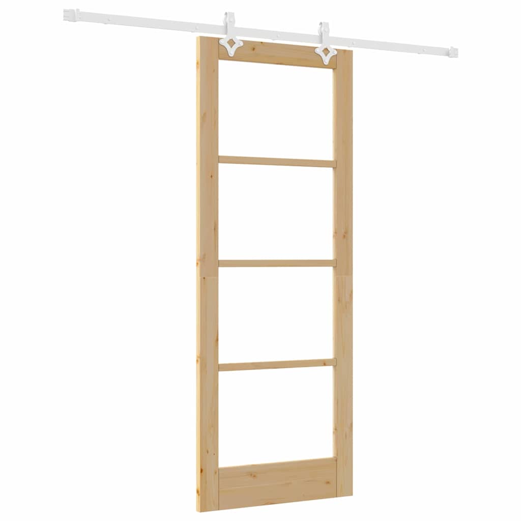 Schiebetür Braun 78 x 202 cm Holz und Metall