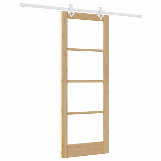 Schiebetür Braun 78 x 202 cm Holz und Metall