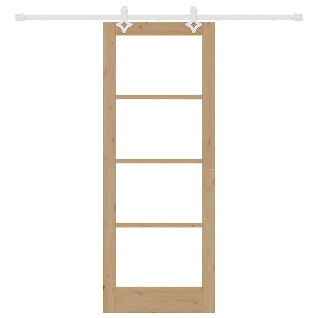 Schiebetür Braun 78 x 202 cm Holz und Metall