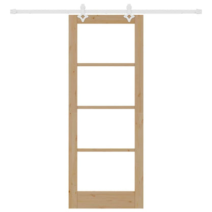 Schiebetür Braun 78 x 202 cm Holz und Metall