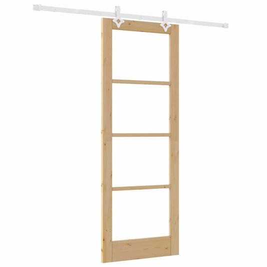 Schiebetür Braun 78 x 211 cm Holz und Metall