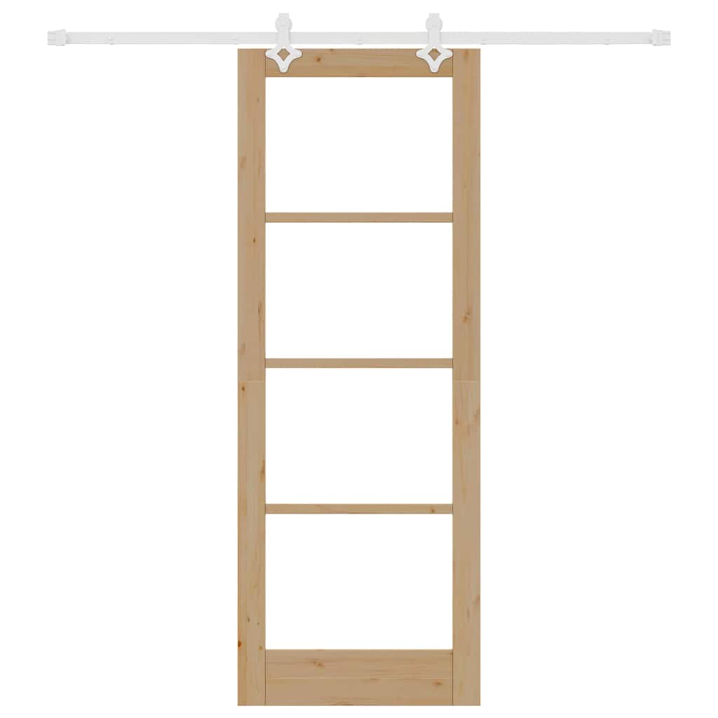 Schiebetür Braun 78 x 211 cm Holz und Metall