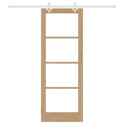 Schiebetür Braun 78 x 211 cm Holz und Metall