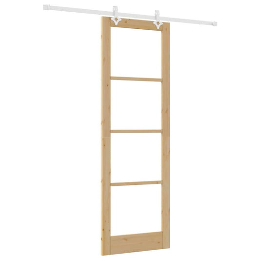 Schiebetür Braun 78 x 232 cm Holz und Metall