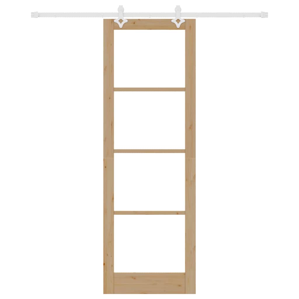 Schiebetür Braun 78 x 232 cm Holz und Metall