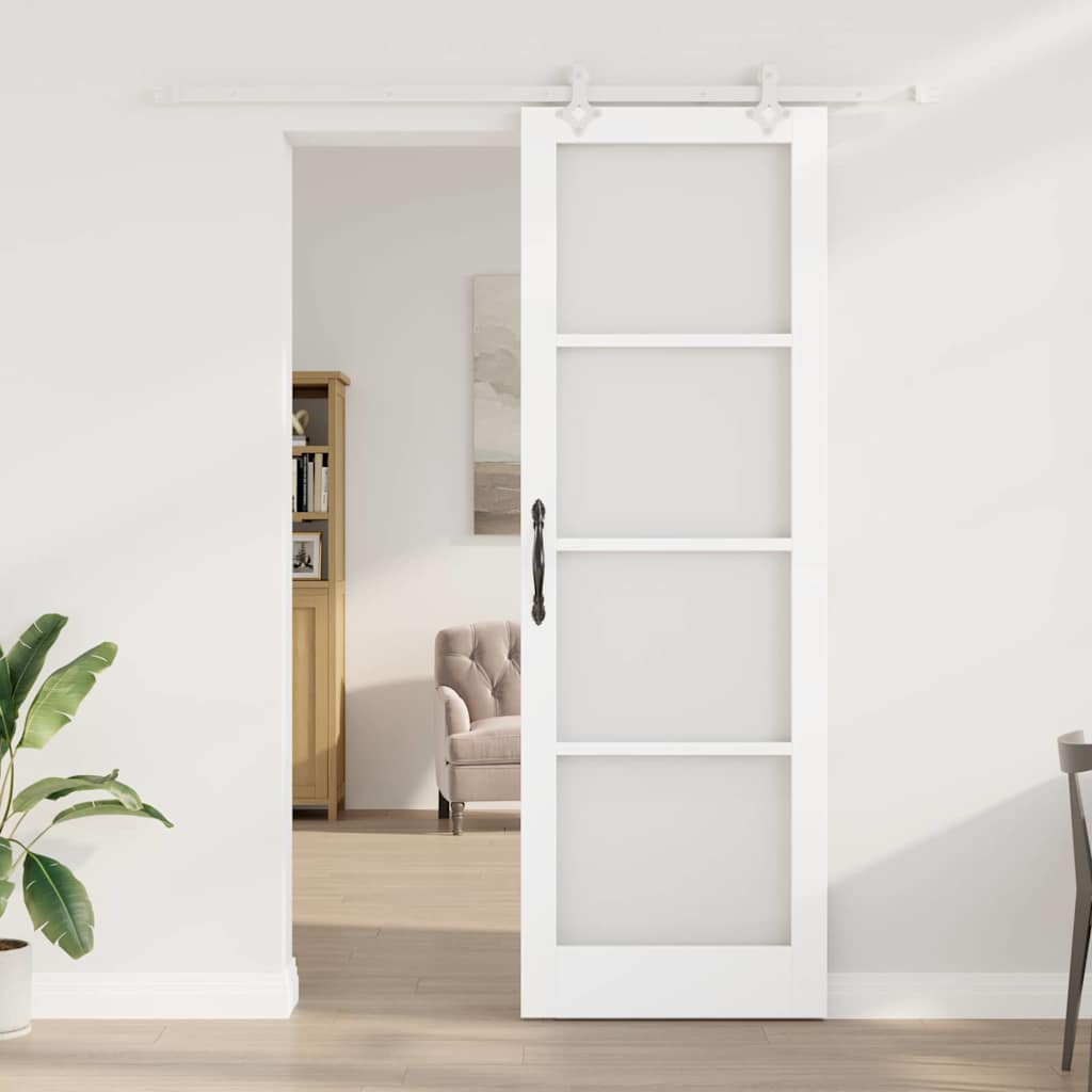 Schiebetür Weiß 78 x 232 cm Holz und Metall