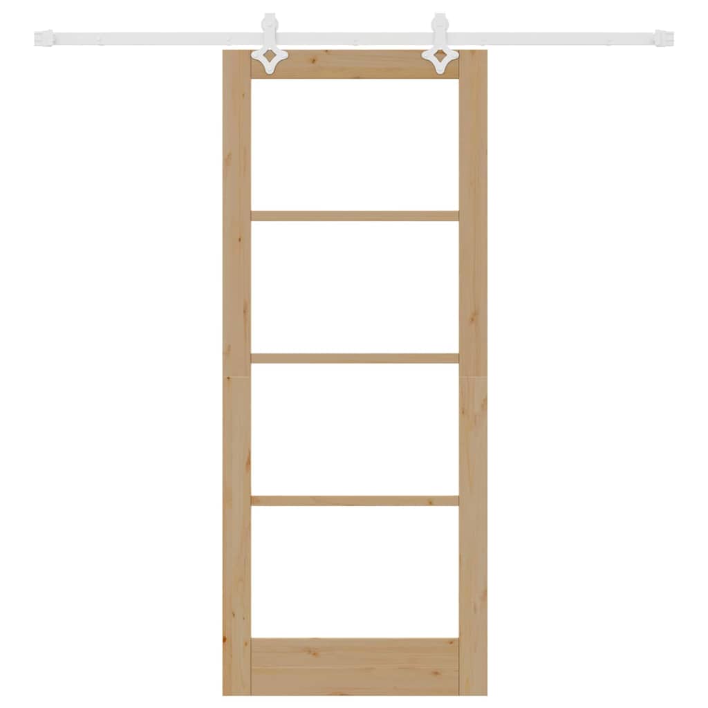 Schiebetür Braun 83 x 202 cm Holz und Metall