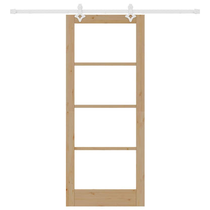 Schiebetür Braun 83 x 202 cm Holz und Metall