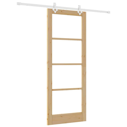 Schiebetür Braun 83 x 211 cm Holz und Metall